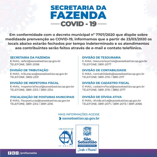 Foto: Prefeitura disponibiliza canais de atendimento da Secretaria da Fazenda