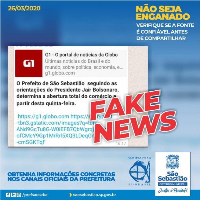 Foto: Fake News é Crime!