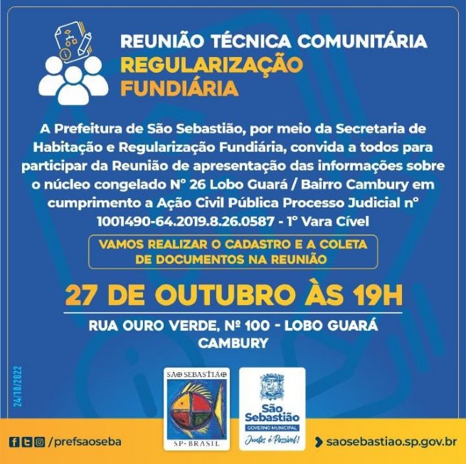 Foto: Prefeitura realiza reunião comunitária com moradores do núcleo Lobo Guará em Cambury