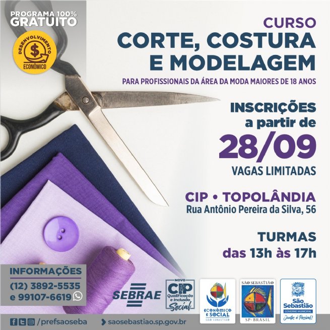 Foto: Prefeitura abre inscrições para o curso profissionalizante ‘Corte, Costura e Modelagem’