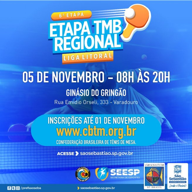 Foto: 6ª Etapa do Regional Liga Litoral de Tênis de Mesa acontece em São Sebastião