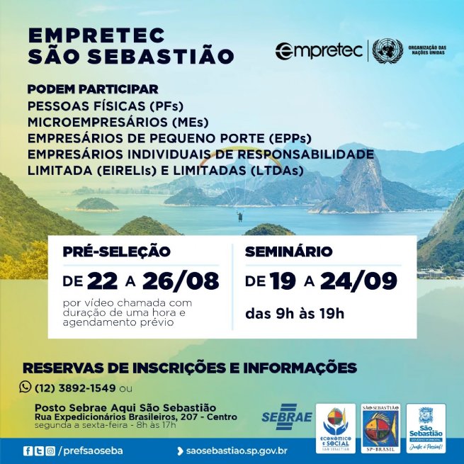 Foto: São Sebastião sedia o maior programa de formação empreendedora do mundo: Empretec