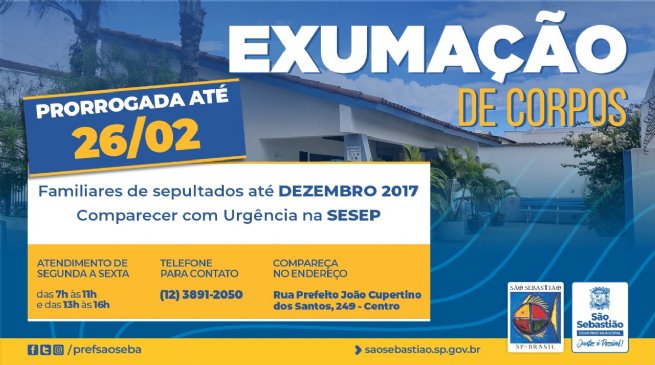 Foto: Prefeitura prorroga exumação de corpos até final de fevereiro