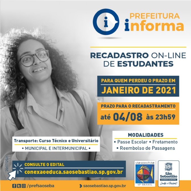 Foto: Prefeitura abre novo prazo de recadastro de estudantes do transporte técnico e universitário que perderam o prazo em janeiro