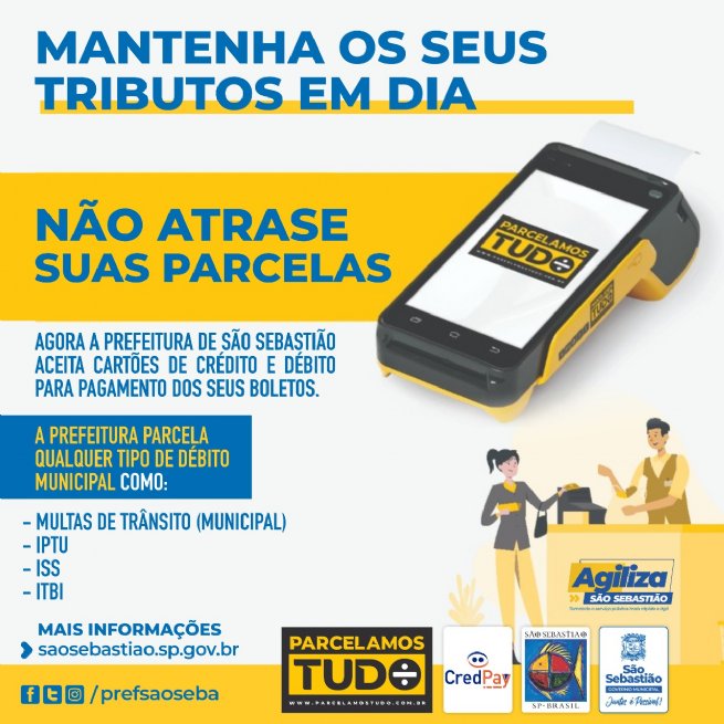 Foto: Agora impostos municipais podem ser pagos no cartão de crédito e parcelados em até 12 vezes