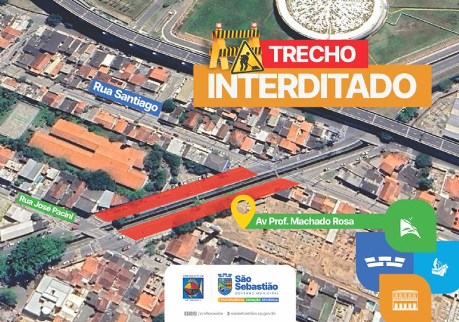 Foto: Topolândia tem desvio de trânsito para implantação de passarela