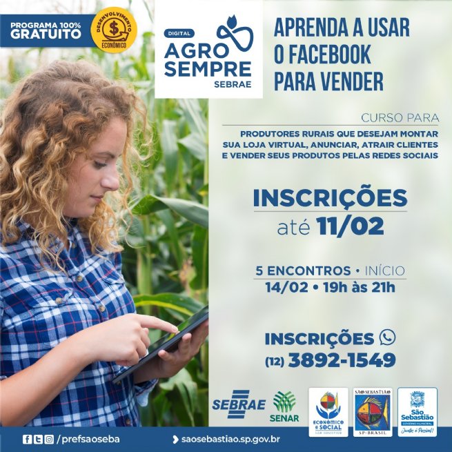 Foto: Prefeitura abre inscrições gratuitas para o Programa ‘Agro Sempre Digital’