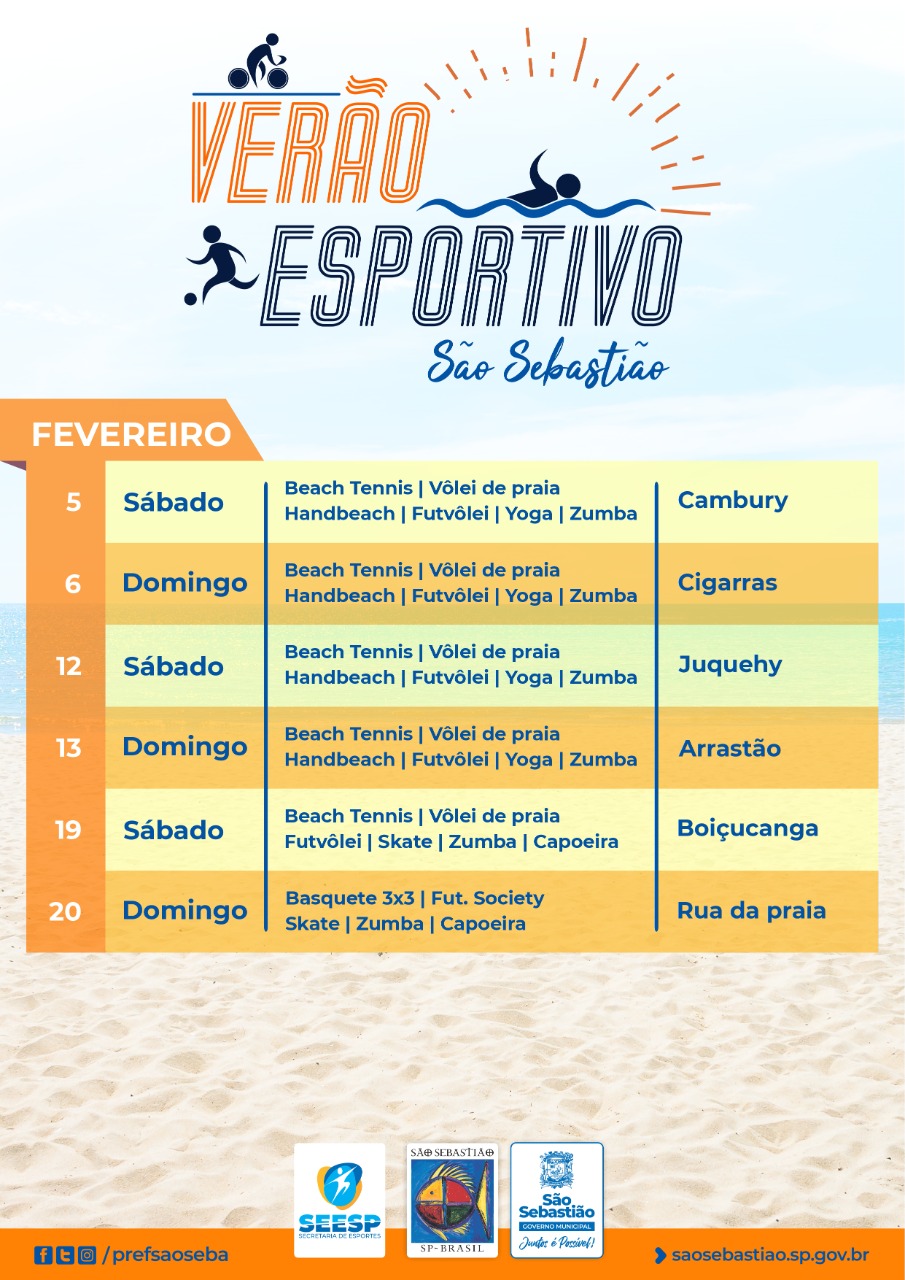 Programação de Esportes - Fevereiro/2022